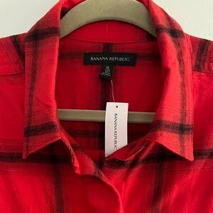 Banana Republic Scarlet Checkered Shirt New